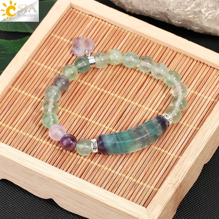 Pendientes de Piedra Natural Vintage con Cuentas de Reiki