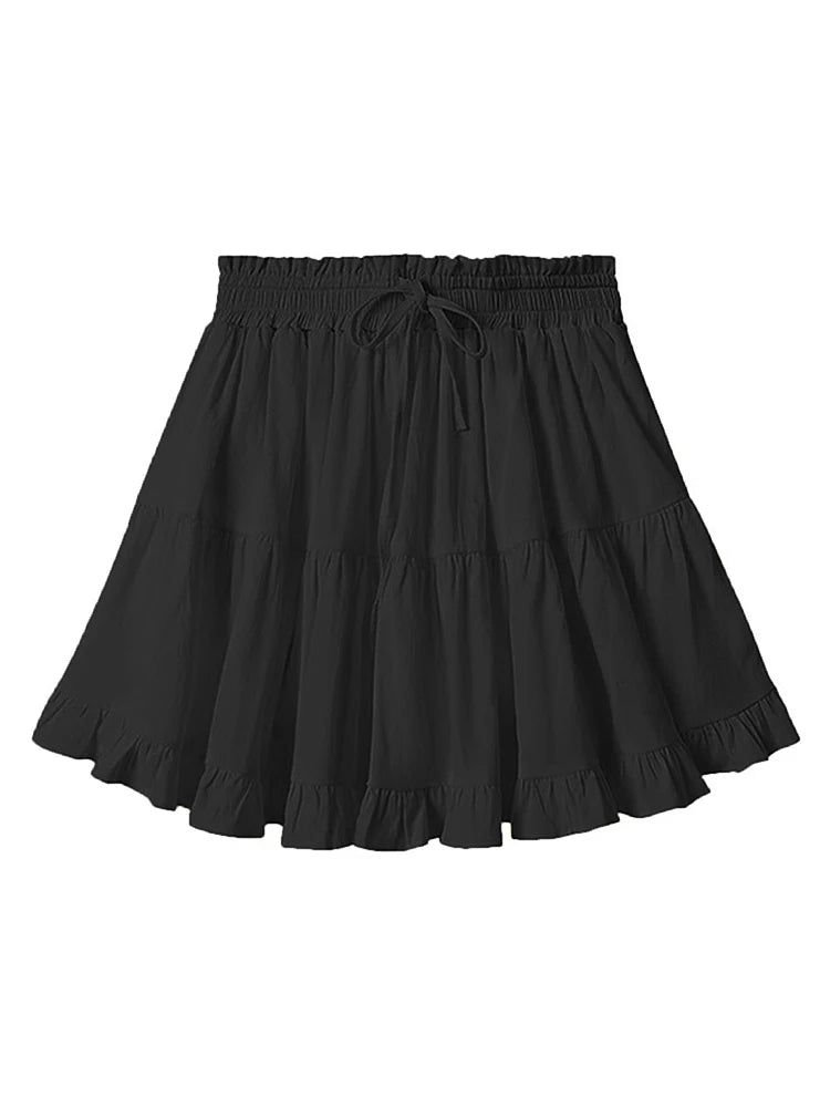 Falda Corta a Cuadros | Con Volantes | Estilo Bohemio | Mujer