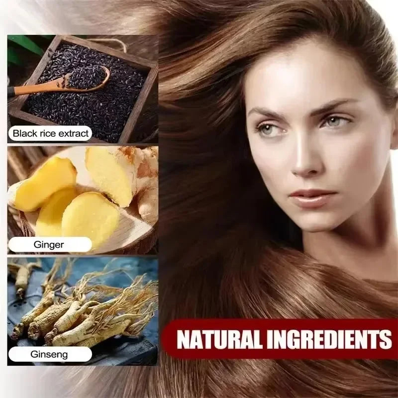 Champú de tinte para el cabello a base de hierbas naturales 3 en 1, cambio de Color del cabello, cabello gris a marrón oscuro, negro, cuidado nutritivo profundo