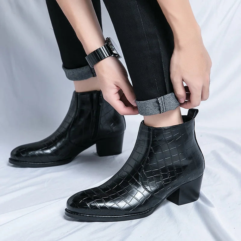 Zapatos Formales Hombre Ticotrendy Piel Dividida Boda Cómodos Con Cremallera | Punta Puntiaguda