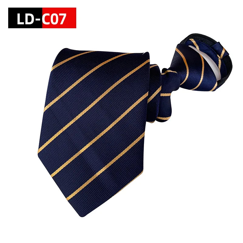 Corbata Preatada Con Cremallera Rayada Elegante y Práctica Para Bodas