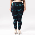VEQKING-pantalones de Yoga de talla grande para mujer, mallas deportivas 4XL, cintura alta elástica, mallas a tope, pantalones de entrenamiento teñidos anudados de secado rápido