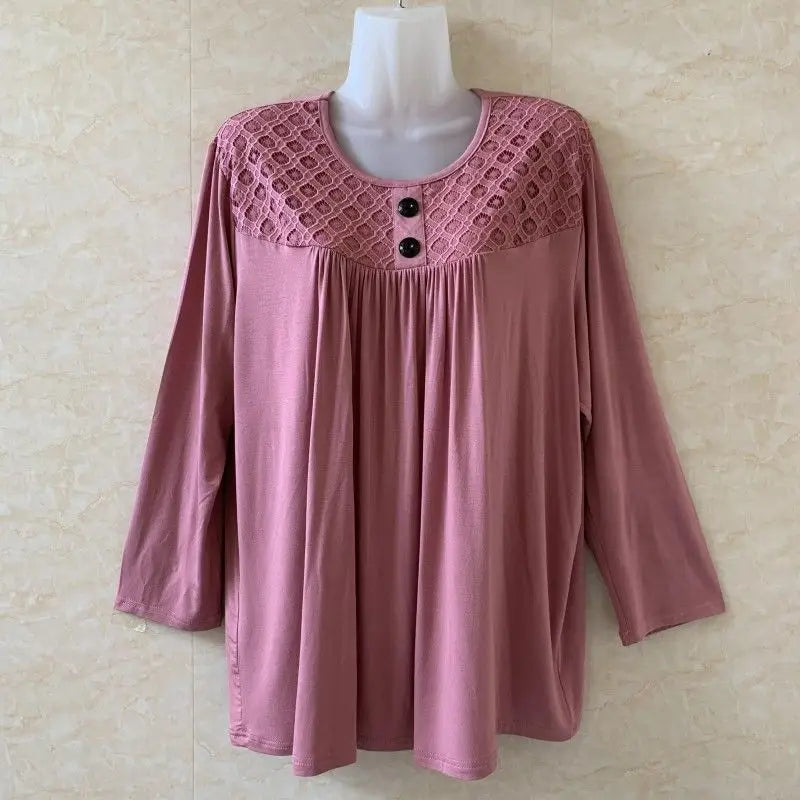 Top Vintage | Talla Grande | Encaje y Manga Larga | Tico Trendy