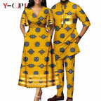 Vestido Cuello V Estampado Africano Pareja | Top y Pantalón | Tallas XS-6XL | Tico Trendy