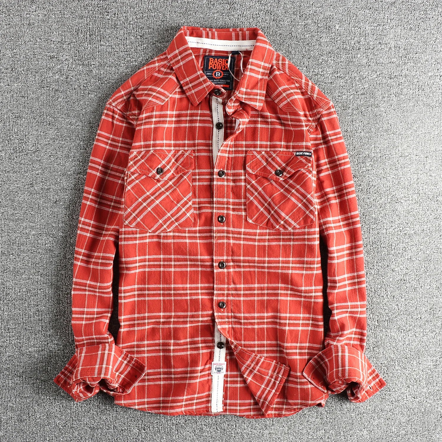 Camisa Gruesa Algodón 100% | Tejido de Lana | Retro Americano | Otoño-Invierno