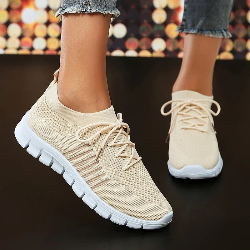 Zapatillas de Punto Transpirables | Plataforma | Suela Blanda | Talla Grande | Verano