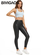 Leggings Piel Sintética Oveja | Realce Cálido Negro | Pantalón de Moda OI | Ticotrendy