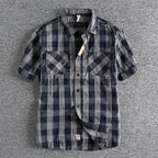 Camisa Cuadros Hombre | Algodón Lavado | Estilo Gótico | Manga Corta | Ticotrendy Costa Rica