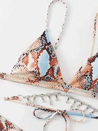 Bikini de Serpiente con Lentejuelas - Traje de Baño Glam para la Arena