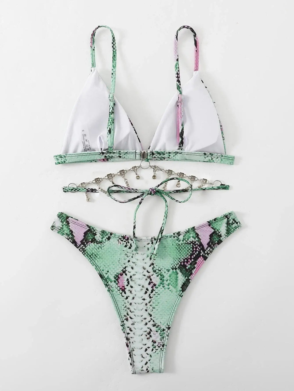 Bikini de Serpiente con Lentejuelas - Traje de Baño Glam para la Arena