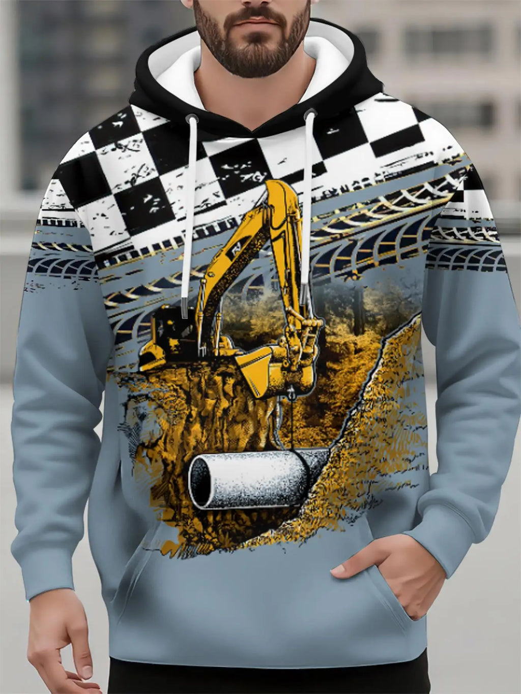Sudadera Vintage Hombre Y2K ∣ Oversize ∣ Estampado Camión