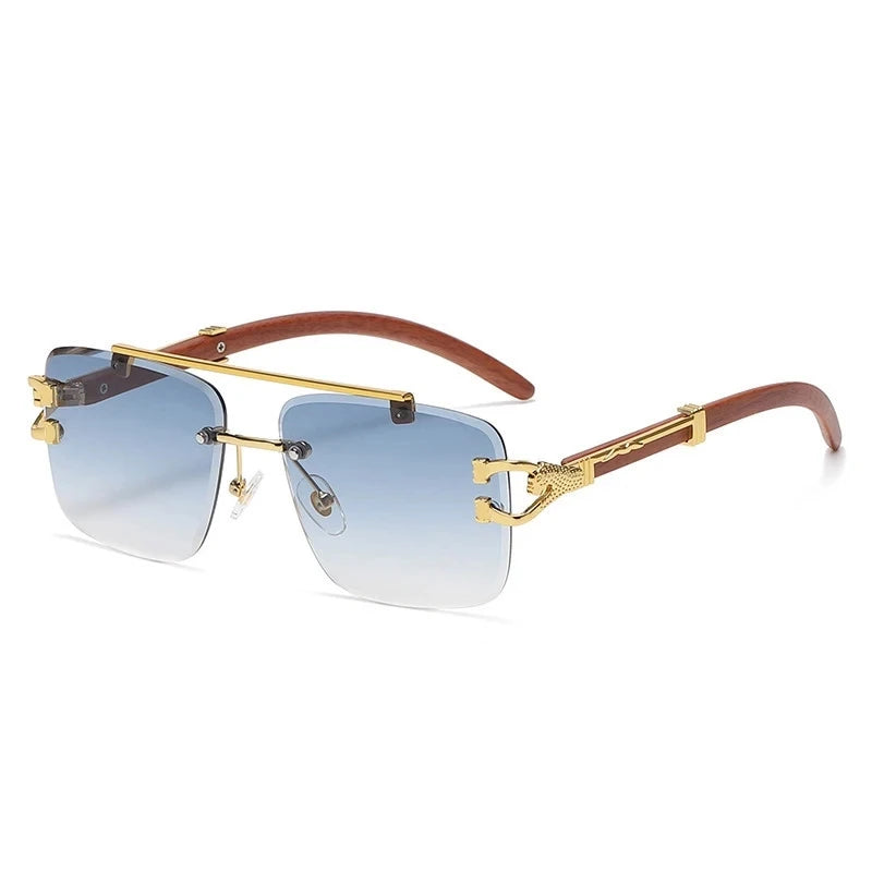 Gafas de Sol Retro | Montura Cuadrada y Parte Superior Plana | Doble Puente