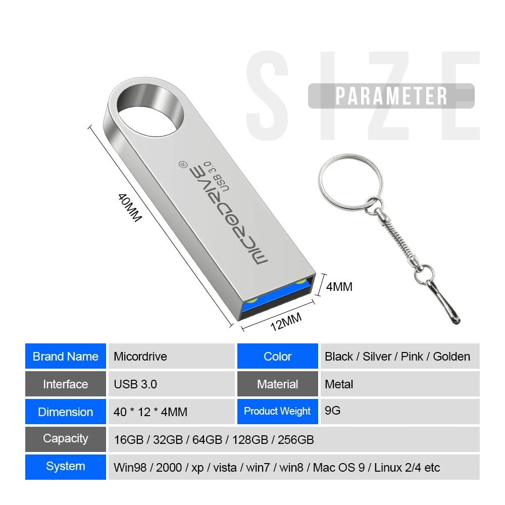 Memoria USB 3.0 Tipo Disco Flash | Carcasa Metal Resistente | Ticotrendy Costa Rica
