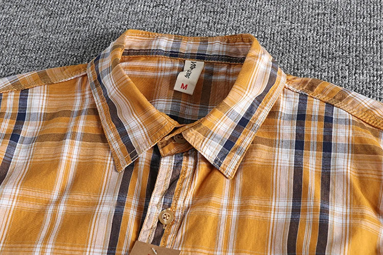 Camisa Cuadros Hombre | Algodón Lavado | Estilo Gótico | Manga Corta | Ticotrendy Costa Rica