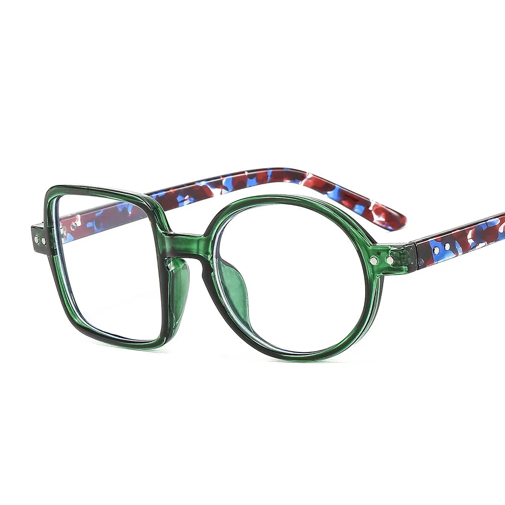 Montura Gafas Asimétricas Retro Redondas Cuadradas | Lentes Transparentes Unisex Ópticas