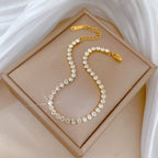 Pulseras de cadena de tenis de circonio brillante de acero inoxidable para mujeres y niñas, brazalete de lujo, accesorios de mano, regalos de joyería para amigos