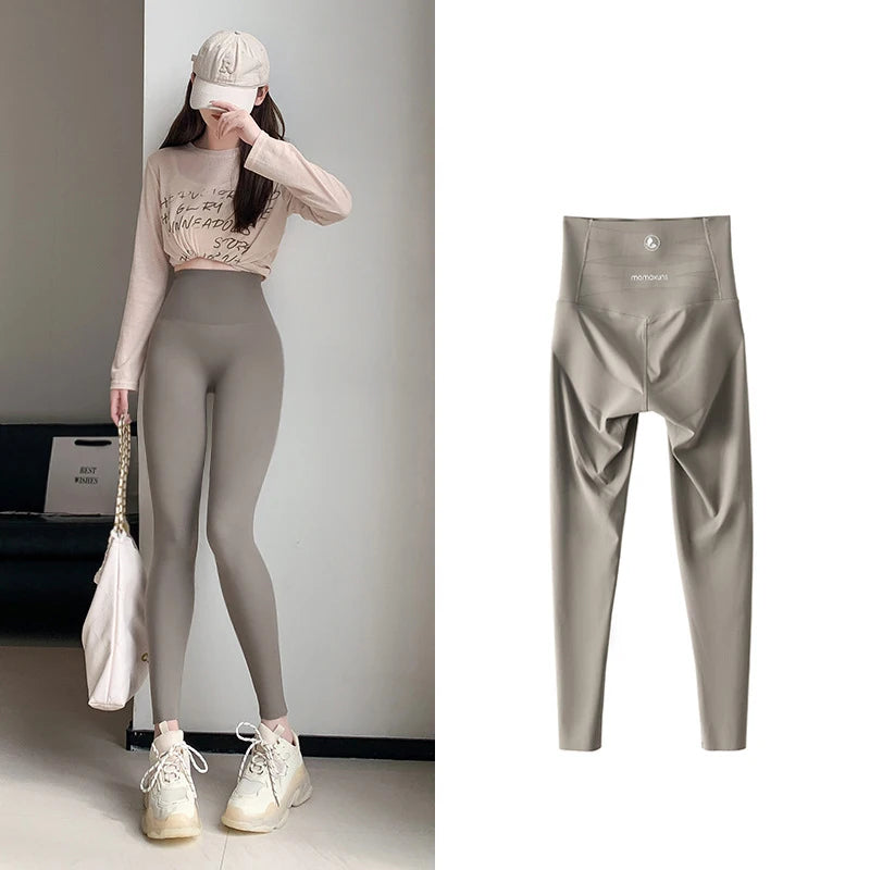 Leggings Piel Tiburón Ciruela | Sensación Desnuda 3D Push Up | Sexy Yoga Fitness PV | Ticotrendy