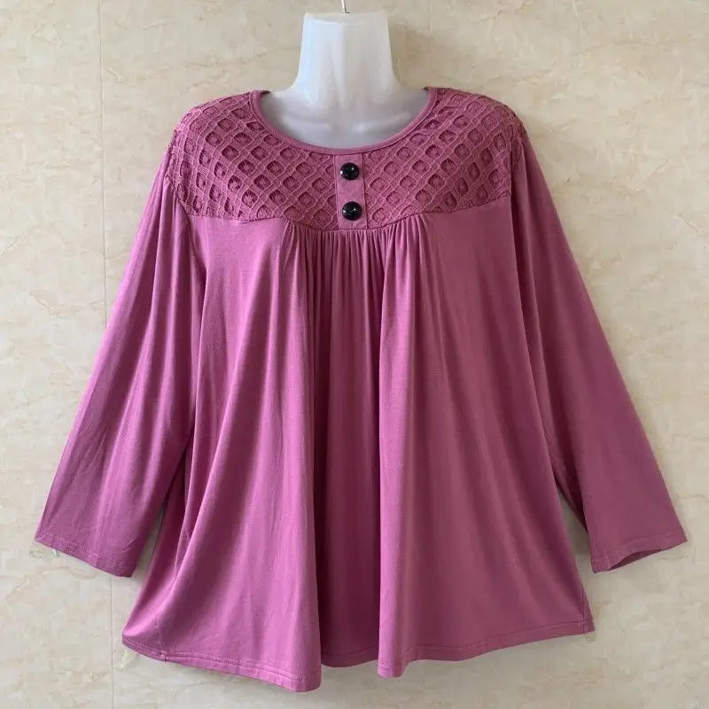Top Vintage | Talla Grande | Encaje y Manga Larga | Tico Trendy