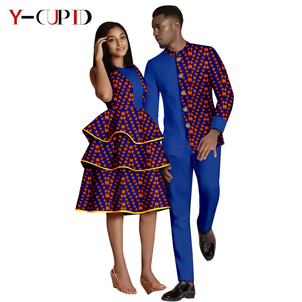 Vestido Escalonado Estampado Africano Pareja | Chaqueta y Pantalón | Tallas S-6XL | Tico Trendy