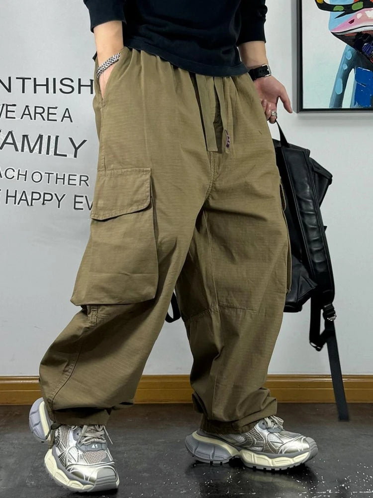 Pantalón Cargo Caqui | Algodón | Corte Holgado | Hombre | Ticotrendy