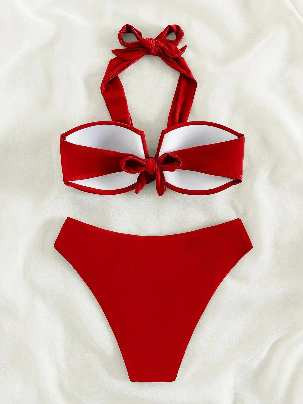 Bikini Halter Push Up con Twist - Traje de Baño de Playa