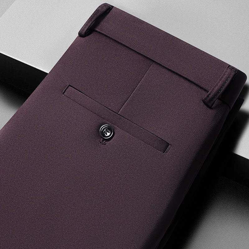 Pantalones de Vestir  | Elásticos 4 Direcciones y Sin Arrugas | Color Rojo Vino | Ticotrendy