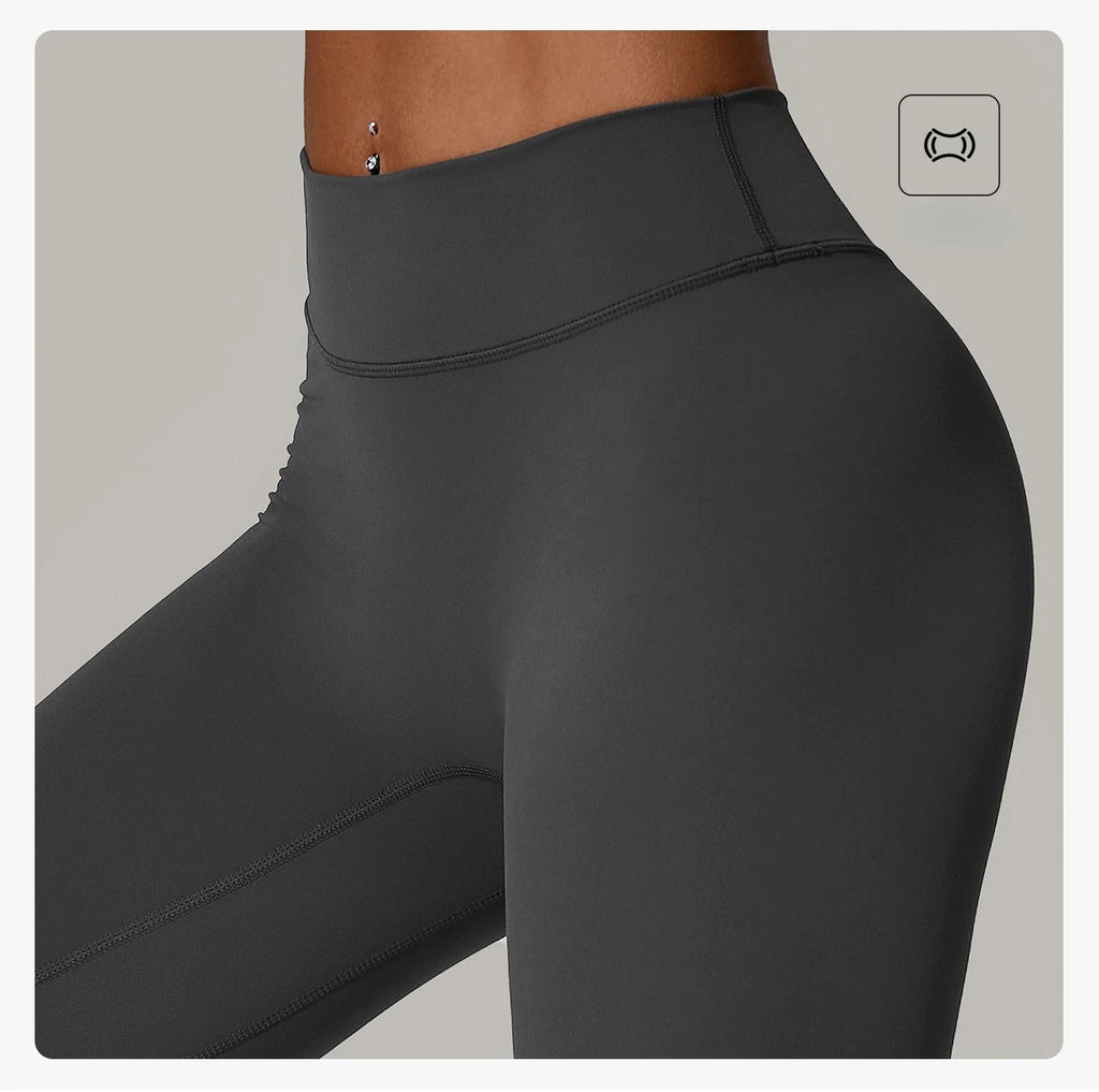 Pantalones de Yoga VEQKING con Pliegues Invisibles para Mujer, Leggings Deportivos de Cintura Alta, Levanta Glúteos, Secado Rápido, Ropa Deportiva para Gimnasio