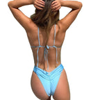 Bikini Dividido con Cuerda de Corbata - Estilo de Tres Puntos