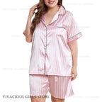Pijama a Rayas Rosas | Conjunto Manga Corta