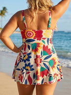 Tankini Floral con Falda Incorporada Talla Grande