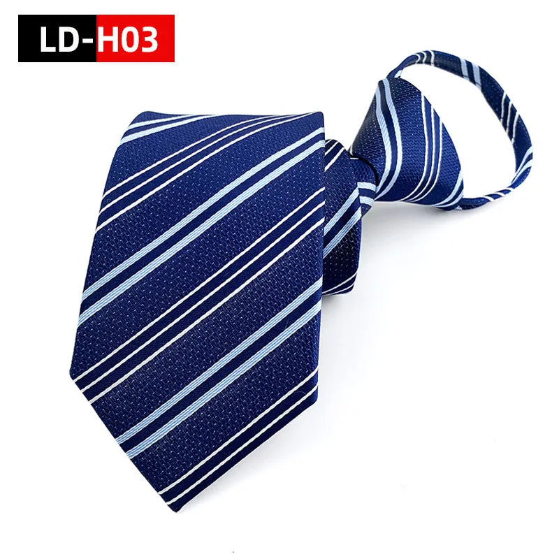 Corbata Preatada Con Cremallera Rayas Negocios Estilo Moderno y Tico