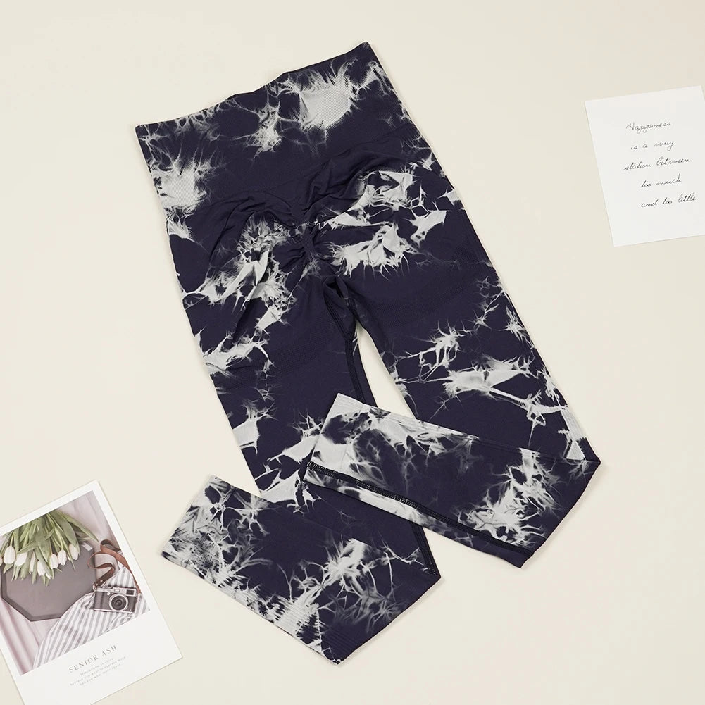 VEQKING Pantalones de yoga sin costuras para mujer, leggings deportivos de cintura alta, elásticos, de secado rápido, pantalones ajustados para gimnasio y entrenamiento