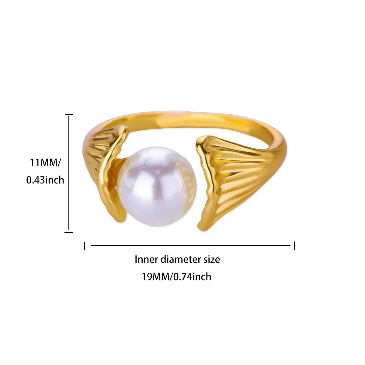 Anillo Ticotrendy Giratorio | Trébol Circón y Perlas | Acero Oro Boda 2025