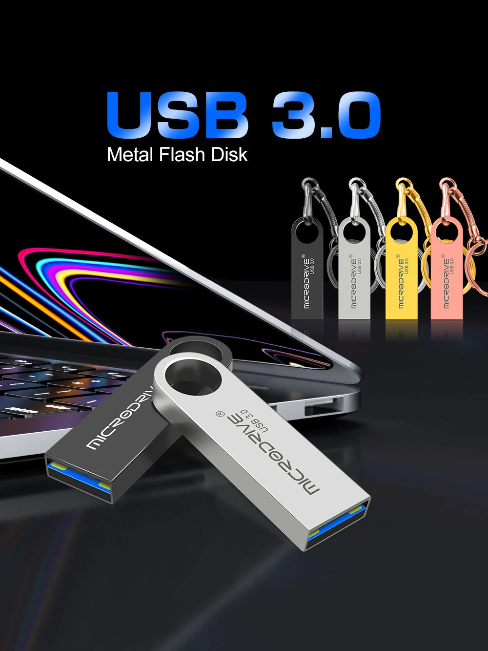 Memoria USB 3.0 Tipo Disco Flash | Carcasa Metal Resistente | Ticotrendy Costa Rica