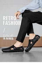 Mocasines Cuero Hombre 2025 ∣ Ahuecados Conducción ∣ Lujo Verano