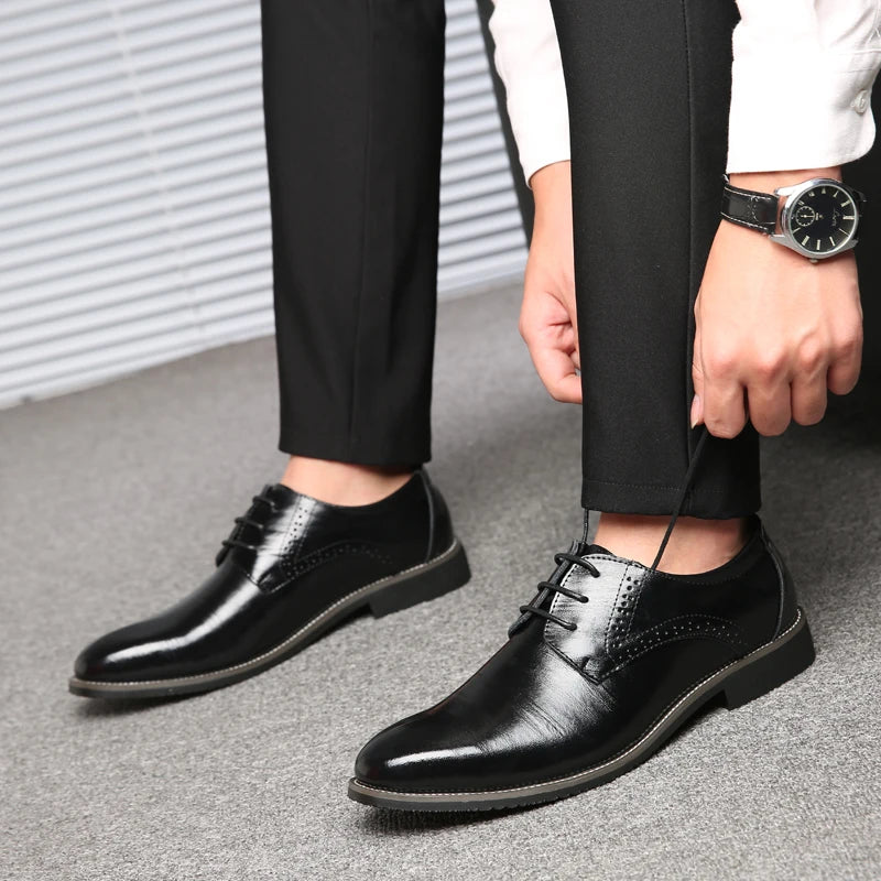 Zapatos Oxford de Cuero para Hombre | Nueva Suela Antideslizante | Ideal para Negocios y Bodas | Ticotrendy