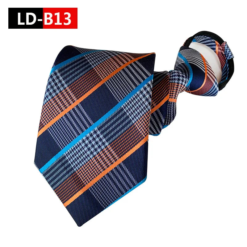 Corbata Preatada Con Cremallera Para Hombre Mujer Diseño Clásico