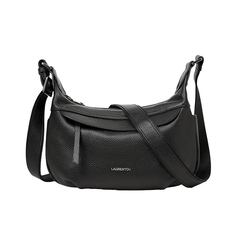 LAORENTOU, bandolera de piel auténtica para mujer, bolso cruzado de gran capacidad para Otoño e Invierno 2025, bolso Hobo para trabajo y oficina