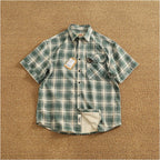 Camisa Casual Hombre | Cuadros Tartán | Algodón Puro | Manga Corta | Ticotrendy Costa Rica