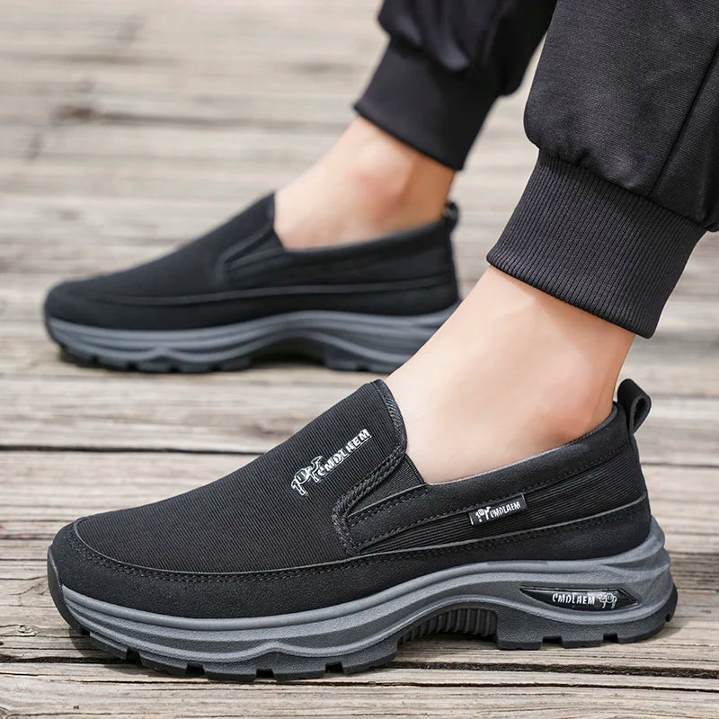 Mocasines Lona Hombre 2025 ∣ Sin Cordones ∣ Suela Gruesa Ligera