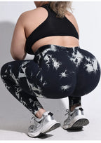 Pantalones de Yoga Talla Grande para Mujer | Mallas Deportivas 4XL | Cintura Alta Elástica y Teñido Anudado | Secado Rápido | Tico Trendy