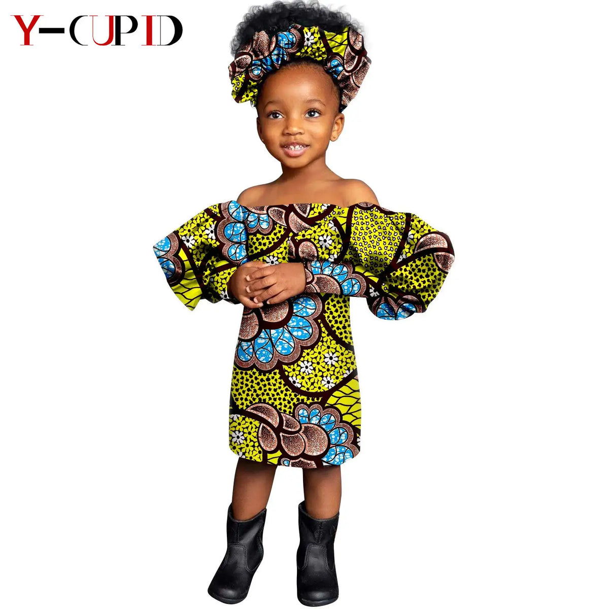 Vestido Rodilla Manga Abullonada con Pañuelo Niña | Tallas XS-XXL | Tico Trendy