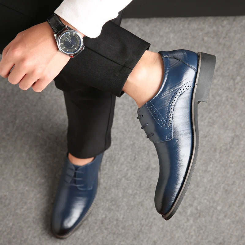 Zapatos Oxford de Cuero para Hombre | Nueva Suela Antideslizante | Ideal para Negocios y Bodas | Ticotrendy
