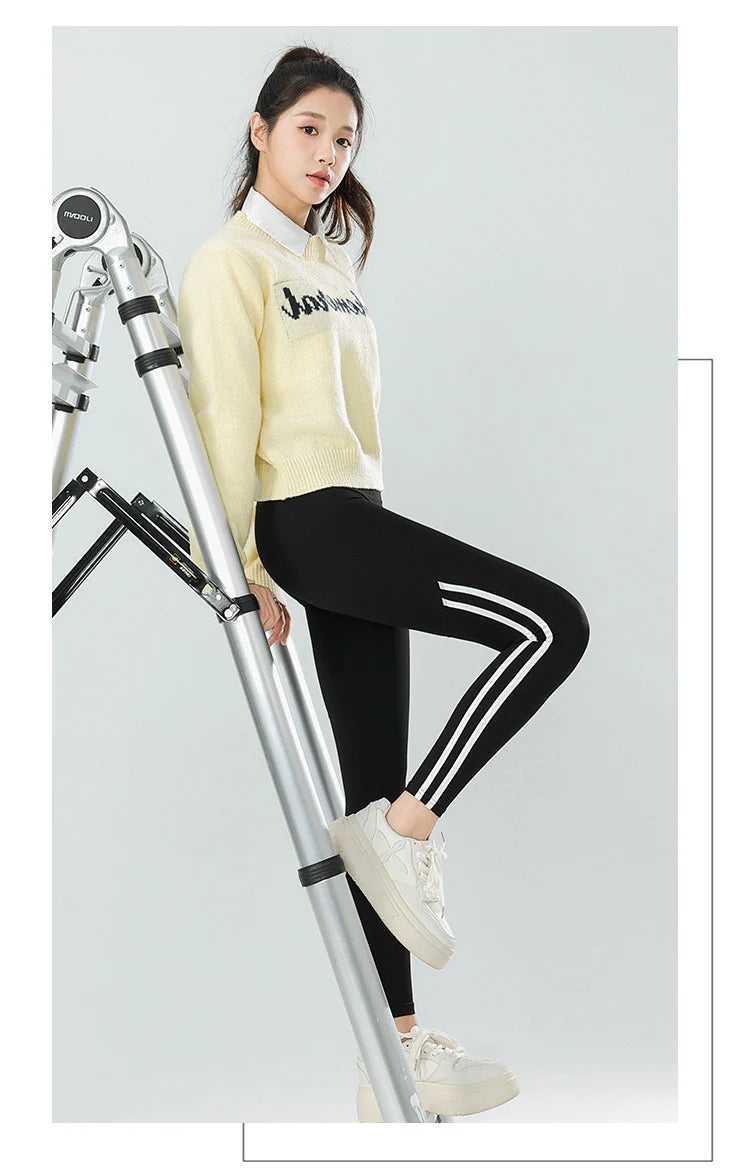 Mallas Piel Tiburón Raya Bolsillo | Cintura Alta Ajustado Fitness | Yoga Ciclismo Correr Otoño | Ticotrendy