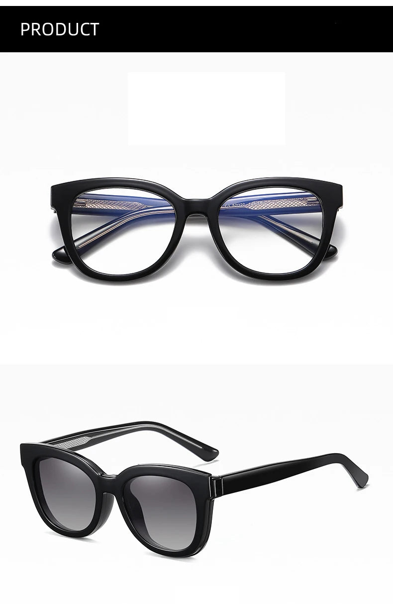Gafas Ópticas Polarizadas 2 en 1 Clip Magnético | TR90 Titanio Miopía Graduadas Negocios