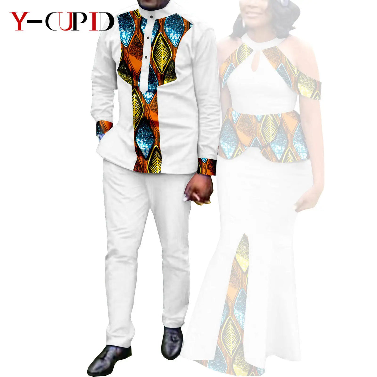 Vestido Africano Estampado Sirena Pareja | Camisa y Pantalón | Tallas S-6XL | Tico Trendy