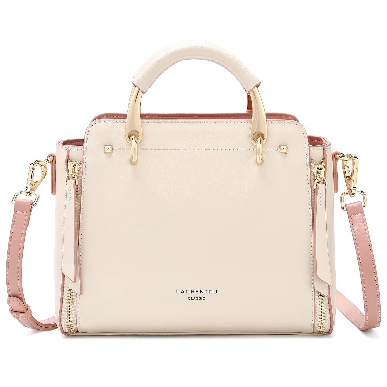 LAORENTOU Bolso grande de hombro de cuero dividido para mujer, bolso grande para mujer, bolso cruzado 2025