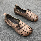 Mocasines de Diseñador con Punta Cuadrada | Ajuste Ancho | Cuero Suave | Novedad