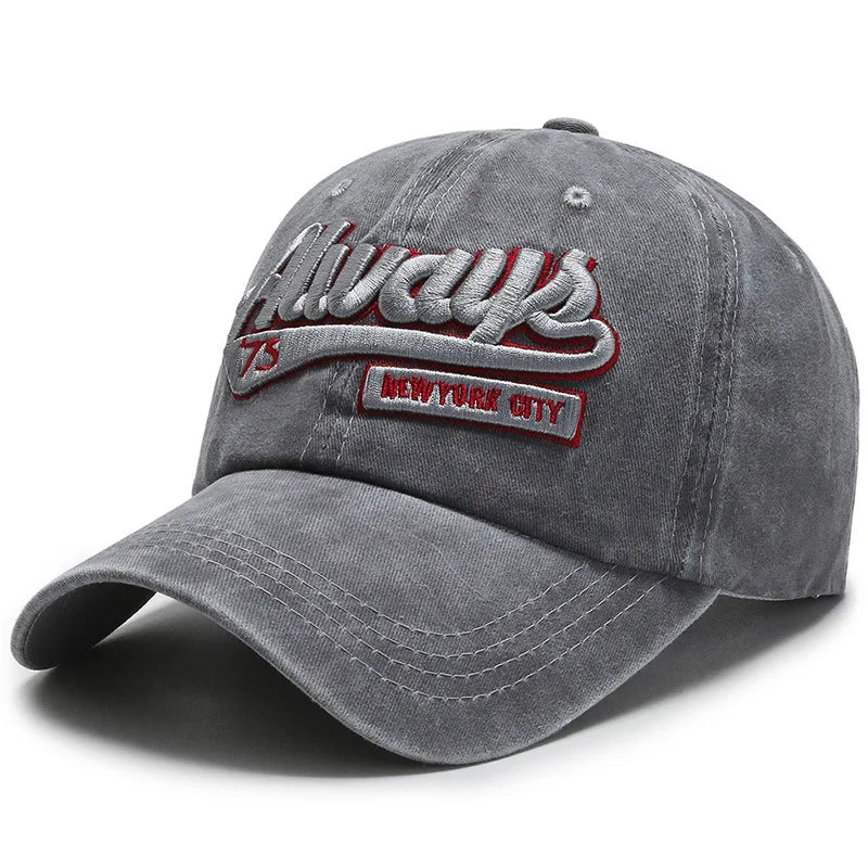 Gorra Vintage con Visera Curvada Bordada para Actividades al Aire Libre