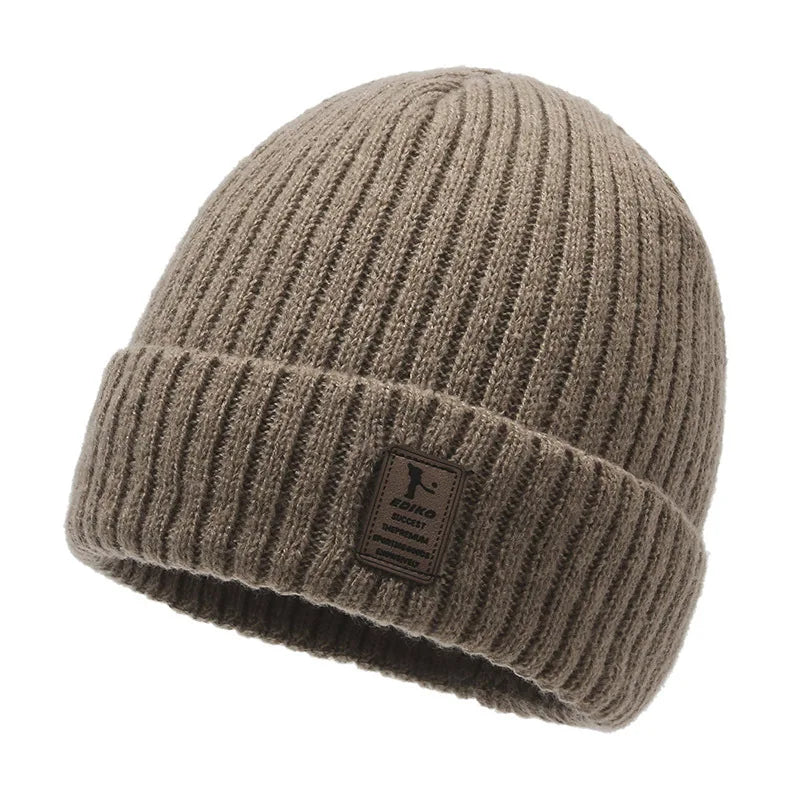 Gorro Punto Grueso Terciopelo Térmico Ajustable | Invierno Frío Montañismo Unisex